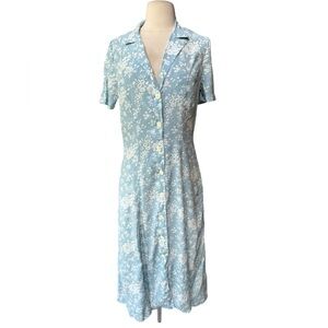 Polo by Ralph Lauren Blue Floral Midi Dress NWT